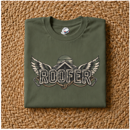 Roofer Winged Roofline Industrial Emblem Men's T-Shirt
