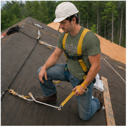 Roofer Winged Roofline Industrial Emblem Men's T-Shirt