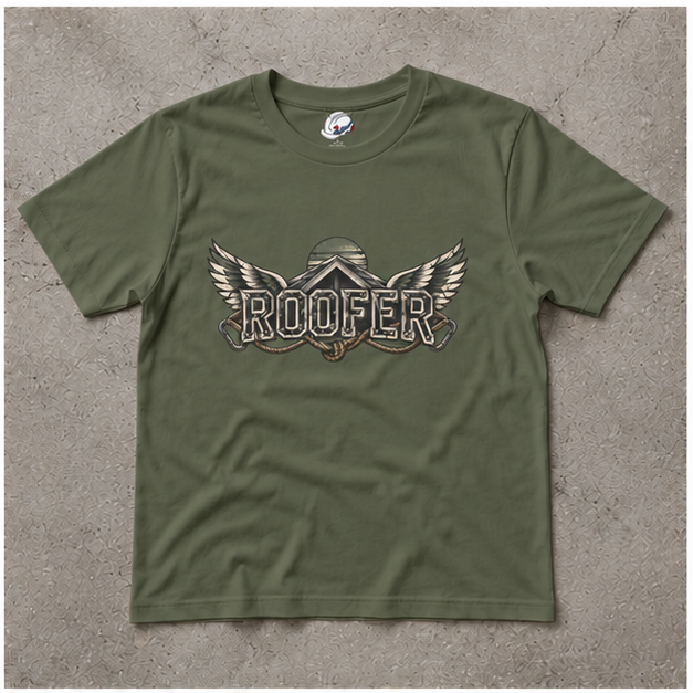 Roofer Winged Roofline Industrial Emblem Men's T-Shirt