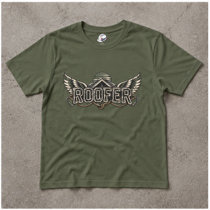 Roofer Winged Roofline Industrial Emblem Men's T-Shirt