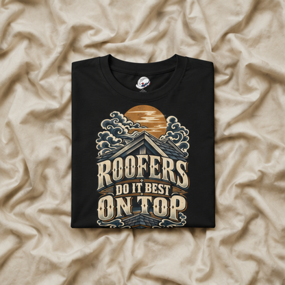 Roofers Do It Best On Top Japanese Woodblock Men's T-Shirt
