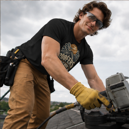 Roofers Do It Best On Top Japanese Woodblock Men's T-Shirt