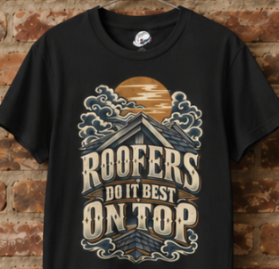 Roofers Do It Best On Top Japanese Woodblock Men's T-Shirt