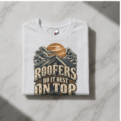 Roofers Do It Best On Top Japanese Woodblock Men's T-Shirt