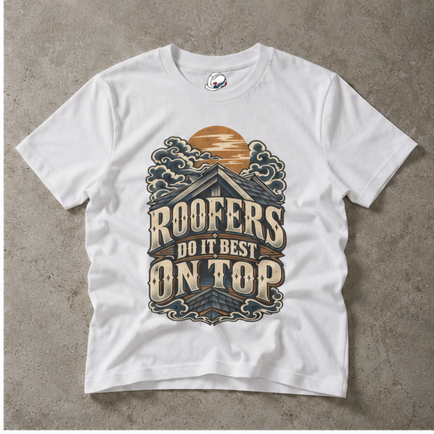 Roofers Do It Best On Top Japanese Woodblock Men's T-Shirt
