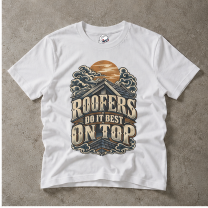 Roofers Do It Best On Top Japanese Woodblock Men's T-Shirt
