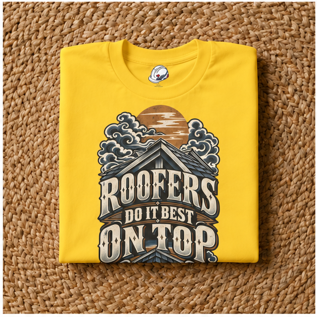 Roofers Do It Best On Top Japanese Woodblock Men's T-Shirt