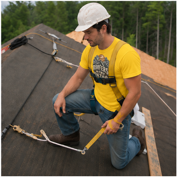Roofers Do It Best On Top Japanese Woodblock Men's T-Shirt