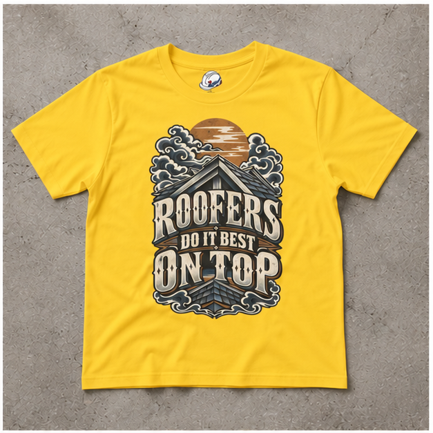 Roofers Do It Best On Top Japanese Woodblock Men's T-Shirt