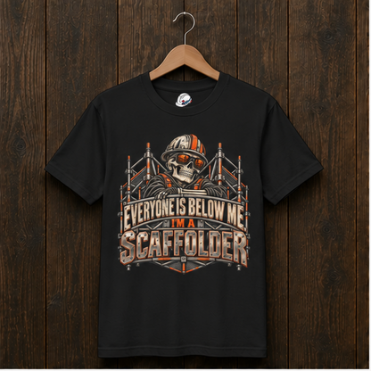 Everyone Is Below Me. I'm A Scaffolder Skeleton Mascot Men's T-Shirt