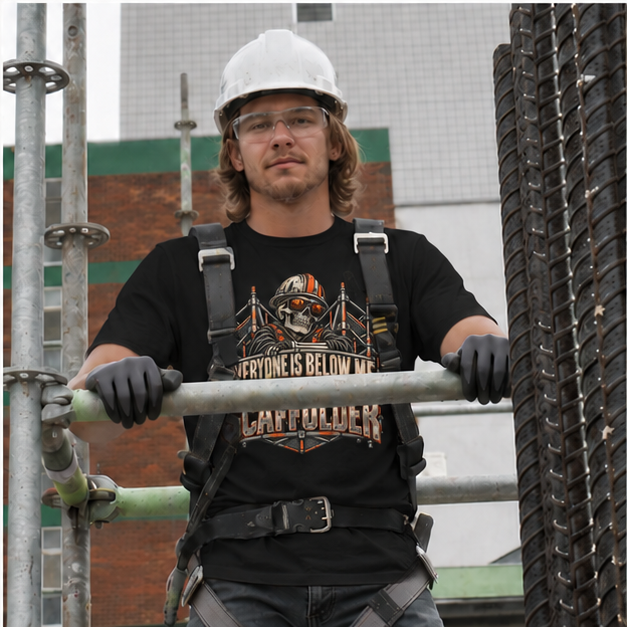 Everyone Is Below Me. I'm A Scaffolder Skeleton Mascot Men's T-Shirt