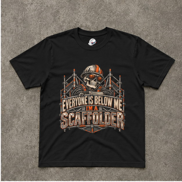 Everyone Is Below Me. I'm A Scaffolder Skeleton Mascot Men's T-Shirt