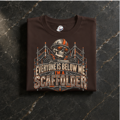 Everyone Is Below Me. I'm A Scaffolder Skeleton Mascot Men's T-Shirt