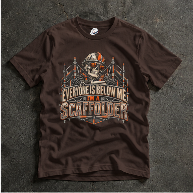Everyone Is Below Me. I'm A Scaffolder Skeleton Mascot Men's T-Shirt