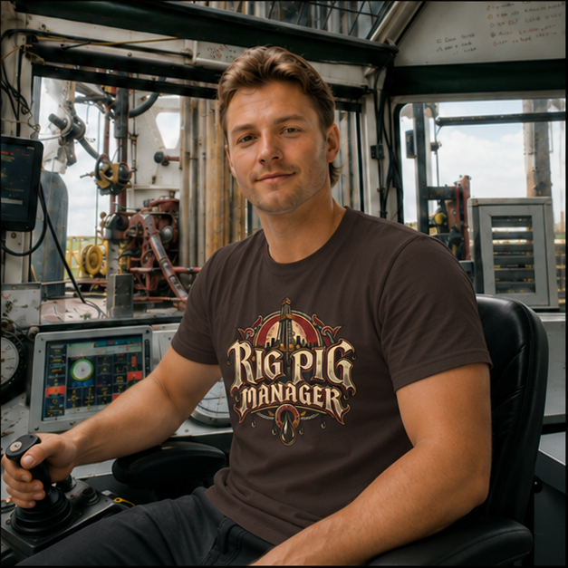 Rig Pig Manager  Derrick Men's T-Shirt