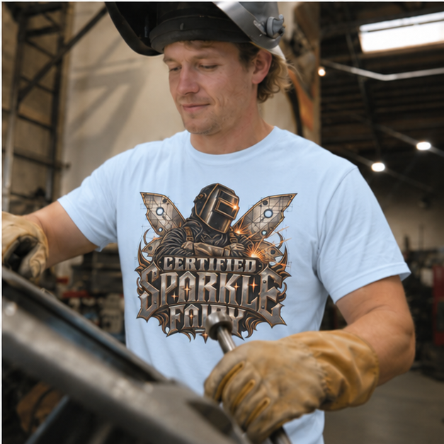 Certified Sparkle Fairy, Welder Men’s T-Shirt
