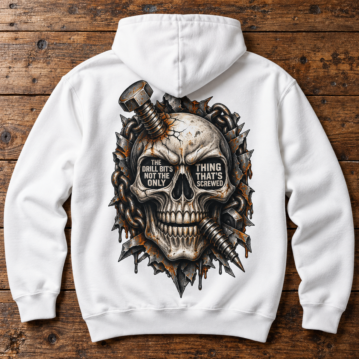 'The Drill Bit's Not the Only Thing That's Screwed' Hoodie, Motivational Sweater