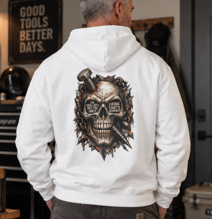 'The Drill Bit's Not the Only Thing That's Screwed' Hoodie, Motivational Sweater