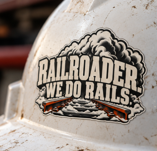Railroader. We Do Rails., Railroader Men’s Sticker