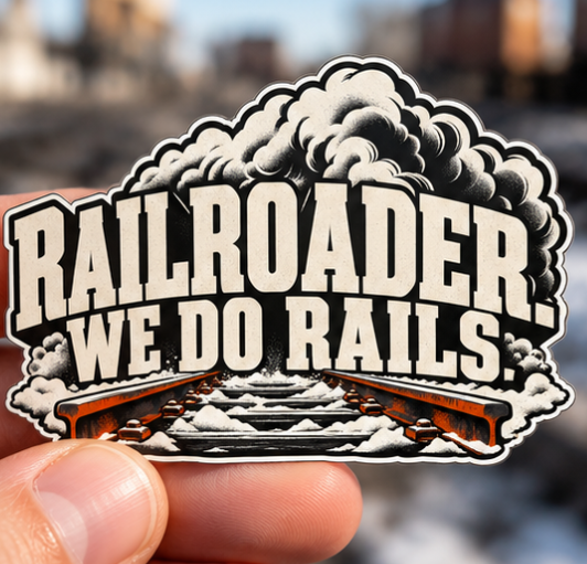 Railroader. We Do Rails., Railroader Men’s Sticker