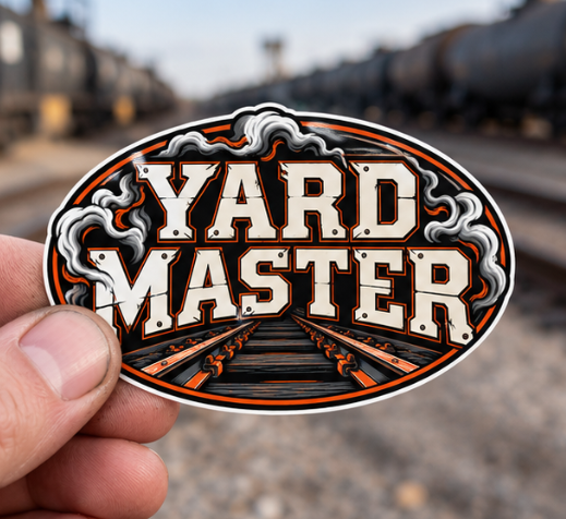 Yard Master, Railroad Men’s Sticker