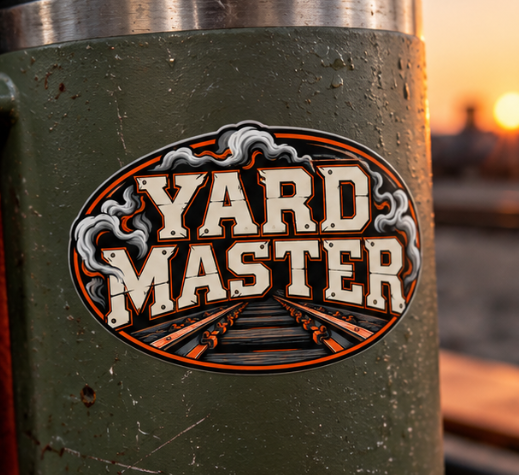 Yard Master, Railroad Men’s Sticker