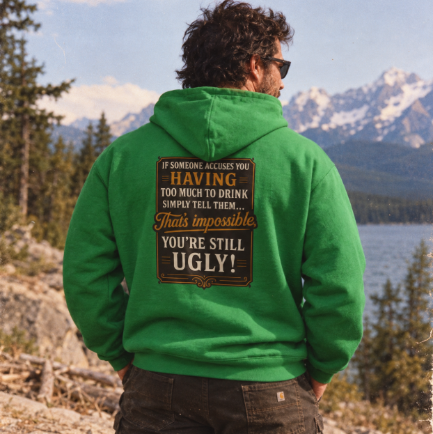 'If Someone Accuses You Having Too Much To Drink… That’s Impossible, You’re Still Ugly!' Hoodie, Motivational Sweater