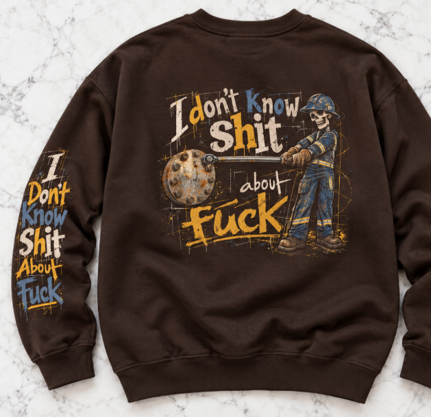 I Don't Know Shit About Fuck – Men's Pipefitter Sweater
