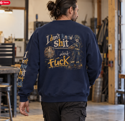 I Don't Know Shit About Fuck – Men's Pipefitter Sweater