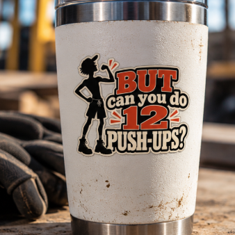 But Can You Do 12 Push-Ups?, Trades Men’s Sticker