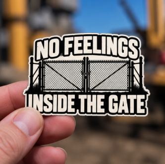 No Feelings Inside the Gate, All Trades Men’s Sticker