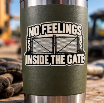 No Feelings Inside the Gate, All Trades Men’s Sticker