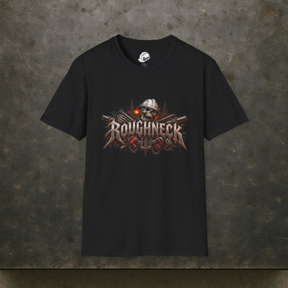 Roughneck Skull Oilfield T-Shirt, Hardhat Floorhand Rig Hand Tee
