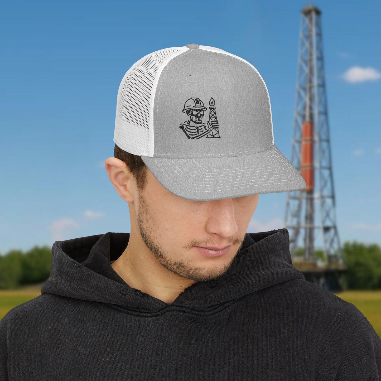 Oilfield Skeleton Workwear hat, Oilfield cap