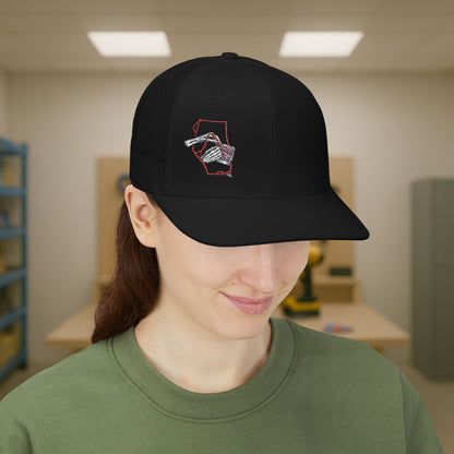 Electrician Skeleton Hands Embroidered, Electrical Micrometer Cap