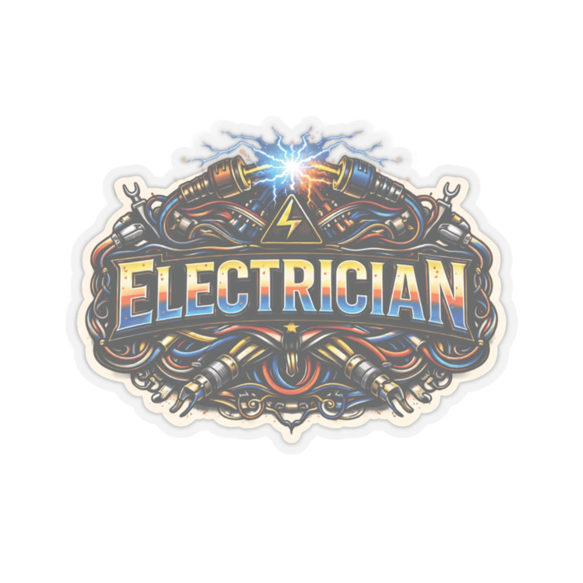 Electrician Wires Sticker, Sparky Hardhat Stickers