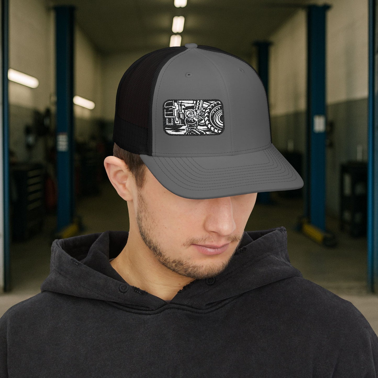Heavy Duty Mechanic Suspension Skeletal Hat, HDM Embroidered Cap