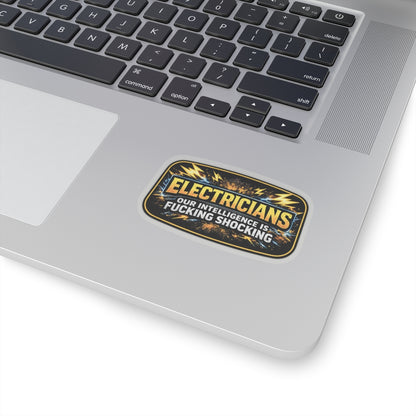 Electricians Our Intelligence Is Fucking Shocking Sticker, Electrician Hardhat Stickers