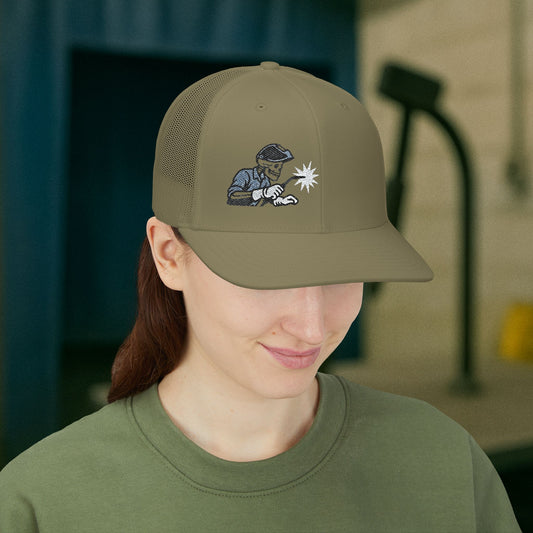 Welder Skeleton Embroidered Hat, Welding Trade Torch Cap