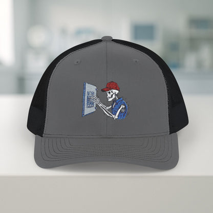 Embroidered Skeleton Electrician Panel Work hat, Electrician cap
