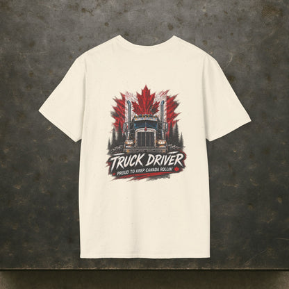 Proud to Keep Canada Rollin’ Semi T-Shirt, Truck Driver Tee Shirt