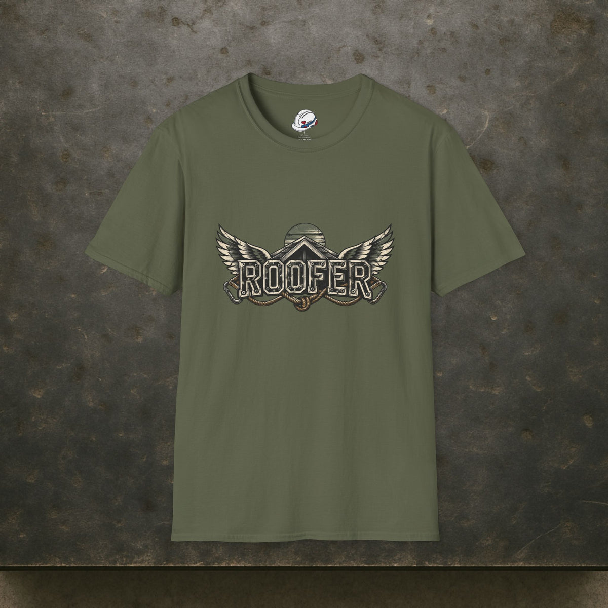 Roofer Winged Roofline Industrial Emblem Men's T-Shirt