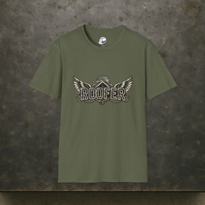 Roofer Winged Roofline Industrial Emblem Men's T-Shirt