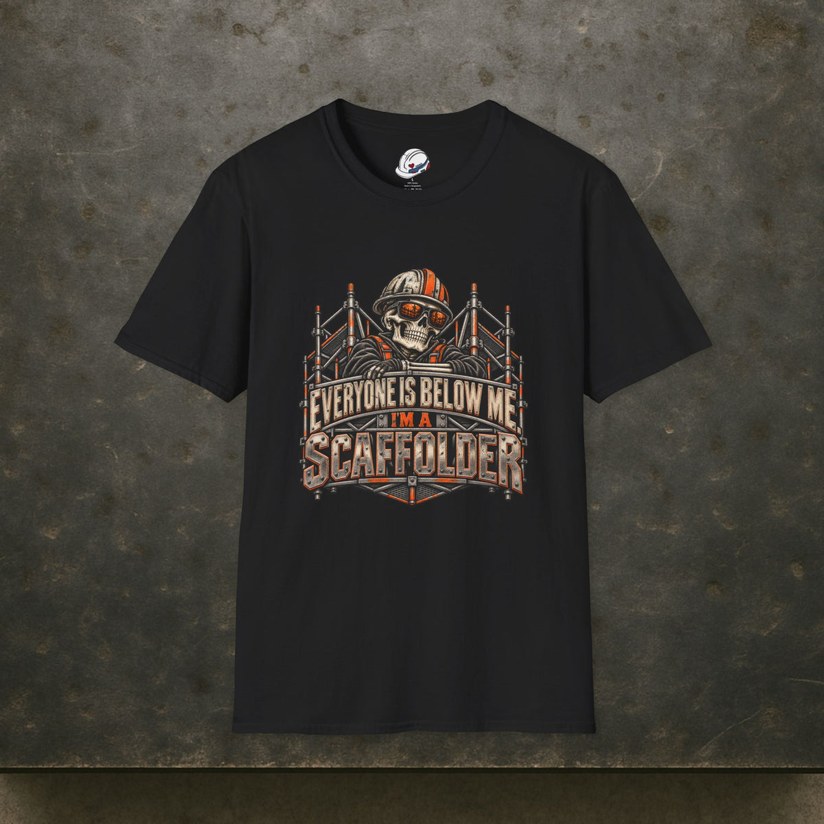 Everyone Is Below Me. I'm A Scaffolder Skeleton Mascot Men's T-Shirt