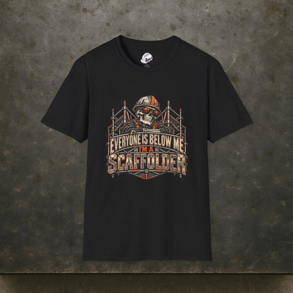 Everyone Is Below Me. I'm A Scaffolder Skeleton Mascot Men's T-Shirt