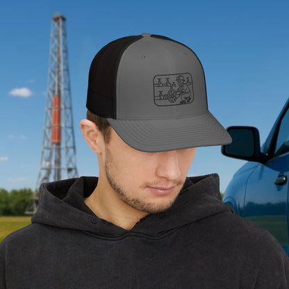 Skeleton Motorhand Valve Work Hat, Oilfield Motorhand Cap