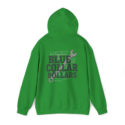 'Blue Collar Dollars' Men's Hoodie, Motivational Sweater