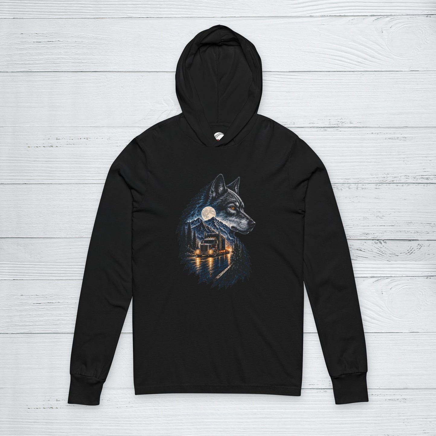 Midnight Run Wolf Semi Sweater, Truck Driver Sweater