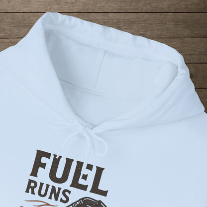 'Fuel Runs Through My Veins' Hoodie, Motivational Sweater