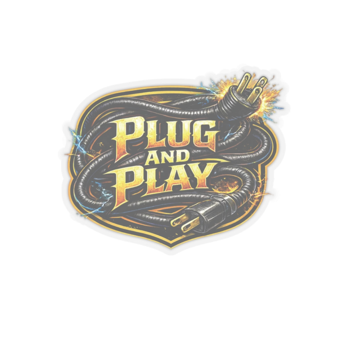 Plug and Play Sticker, Electrician Hardhat Stickers